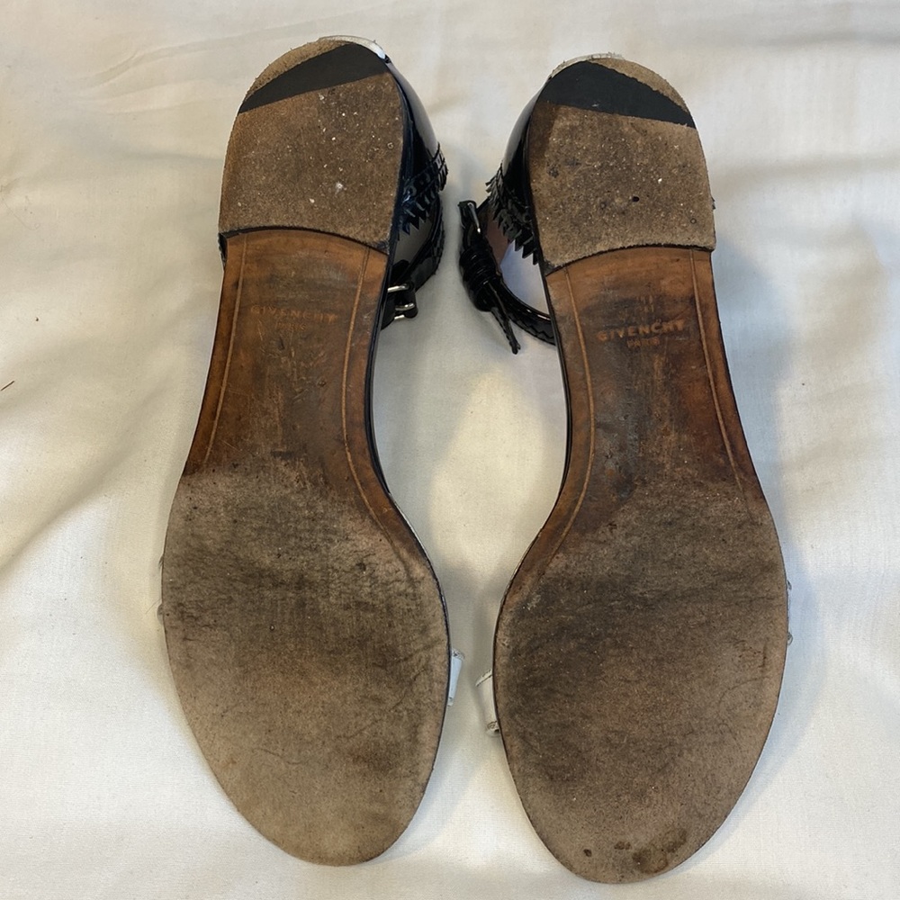 Givenchy 2 Tone Leather Flat Ankle Wrap Sandals Size 9 - Picture 7 of 10